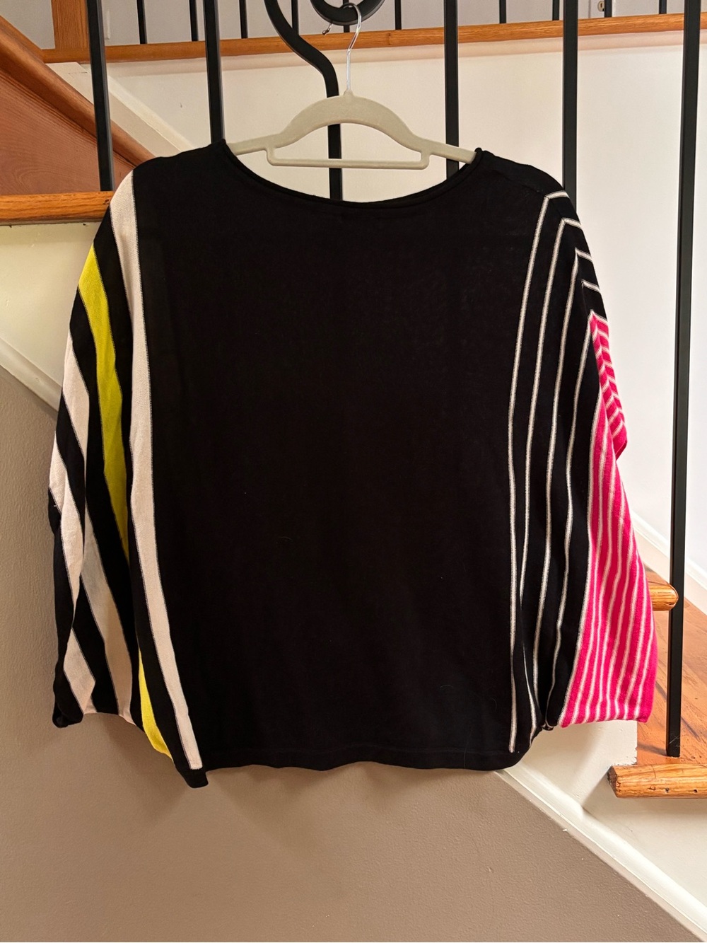 Hannah Black Multicolor Statement Sweater Top